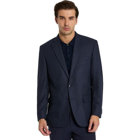 NWT Michael Kors Men’s Twill Kent Classic Fit Navy Check Suit/Blazer sz 46S - Picture 1 of 7